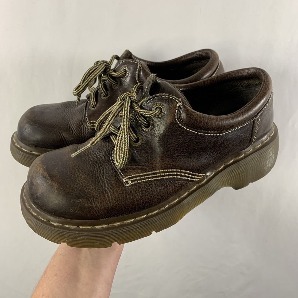 VTG 00s Dr Martens Womens Y2K Chunky Lug Sole Oxford Shoes Size 9 Brown Grunge